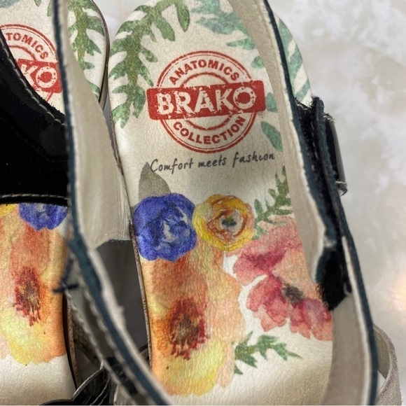 BRAKO Black Patent Leather Sandals Size EU37 - Picture 4 of 8